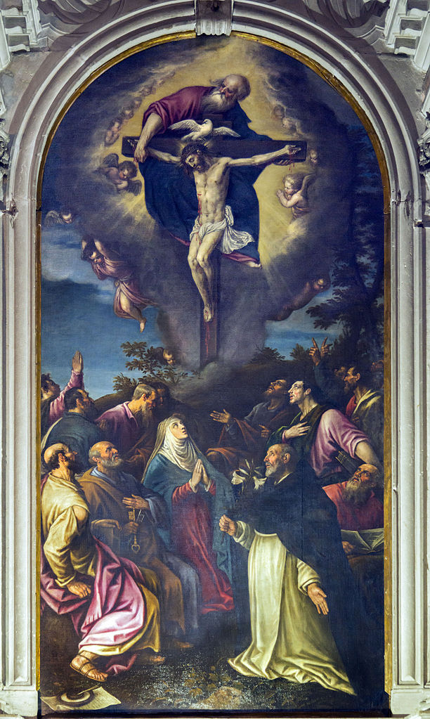 Trinity_Chapel_Santi_Giovanni_e_Paolo_(Venice)_-_Painting_of_the_altarpiece,_The_Trinity_by_Leandro_da_Bassano