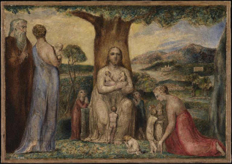 Christ Blessing the Little Children 1799 by William Blake 1757-1827
