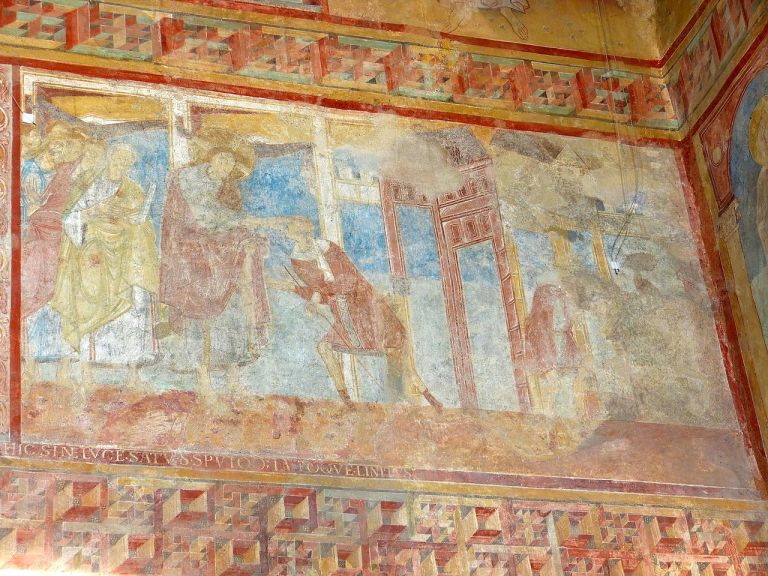 Reichenau_St.Georg_-_Fresko_4_Heilung_eines_Blinden